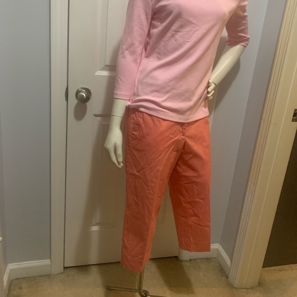 NWOT Talbots Pedal Pushers sz 6 Salmon Pink Capri Pants! - Picture 4 of 6